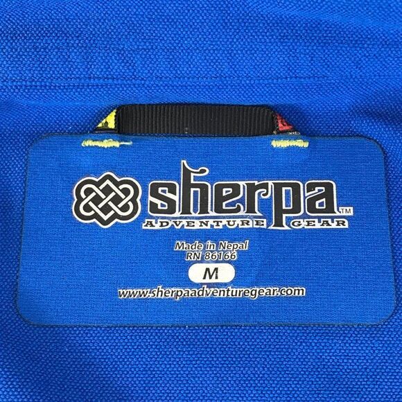 Sherpa Adventure Gear Full Zip Jacket Men's Medium Blue Pockets Mock Neck Winter - Picture 12 of 14